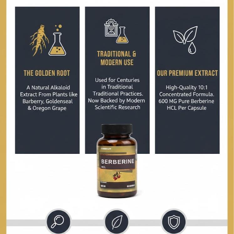 THRIVF Berberine HCL 600 mg 60 Capsules for Enhanced Wellness