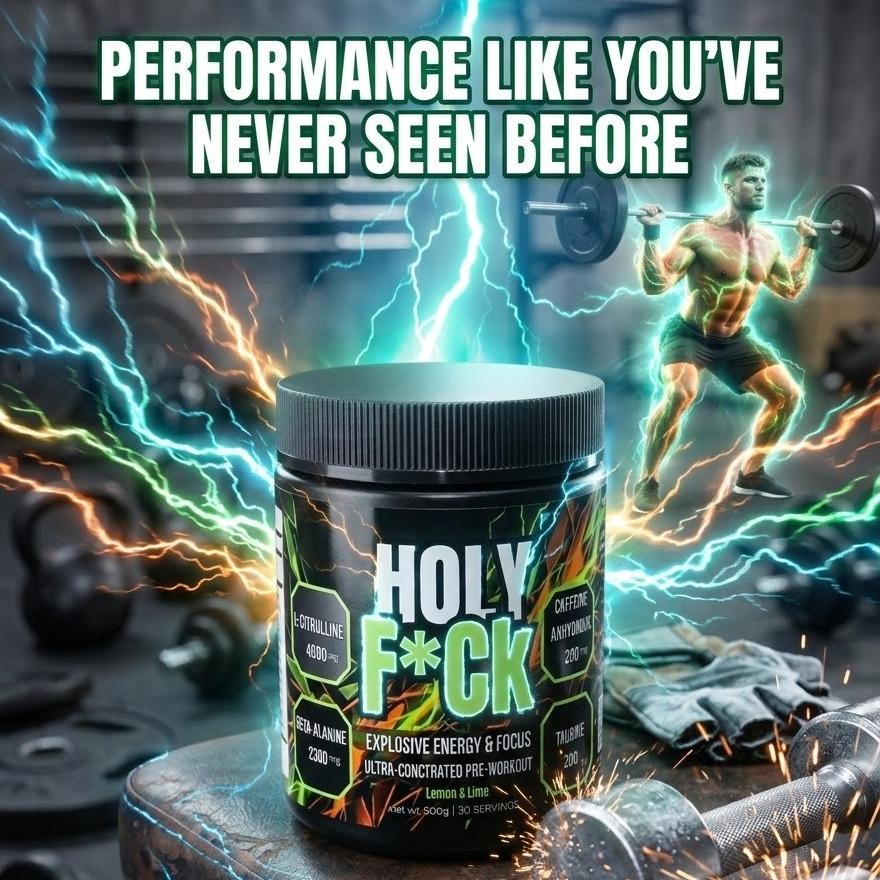 Holy F*ck Explosive Pre-Workout Powder | High-Stim Energy, Insane Pumps & Focus | 30 Servings - LEMON & LIME