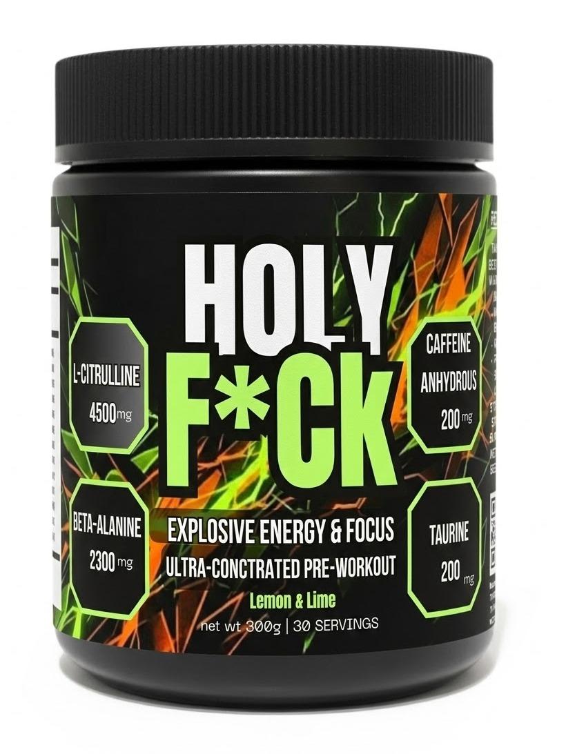 Holy F*ck Explosive Pre-Workout Powder | High-Stim Energy, Insane Pumps & Focus | 30 Servings - LEMON & LIME