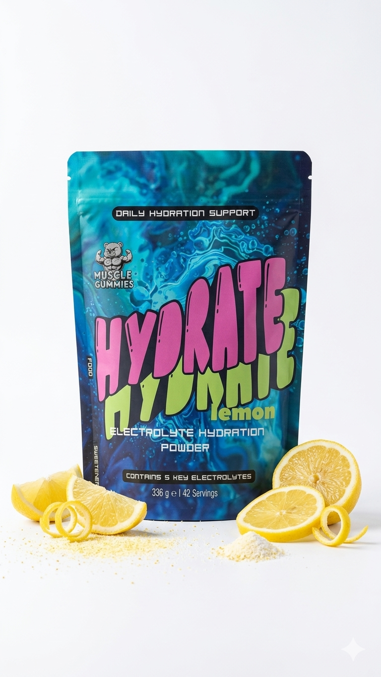 Muscle Gummies HYDRATE Electrolyte Powder – Lemon Flavor