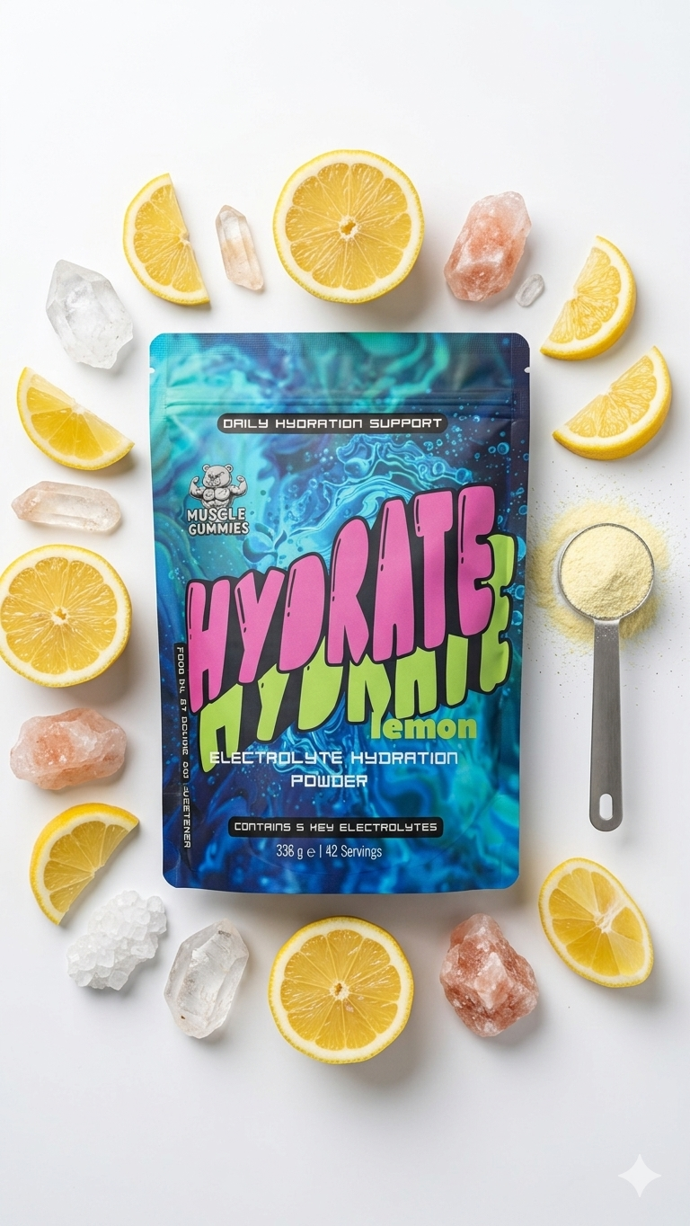 Muscle Gummies HYDRATE Electrolyte Powder – Lemon Flavor