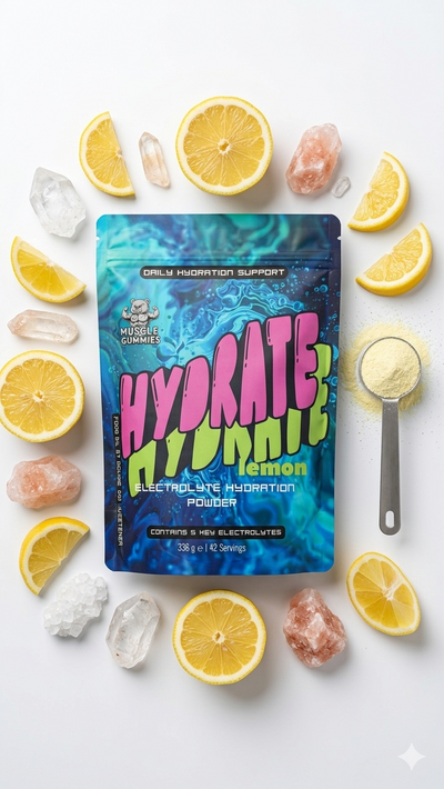 Muscle Gummies HYDRATE Electrolyte Powder – Lemon Flavor