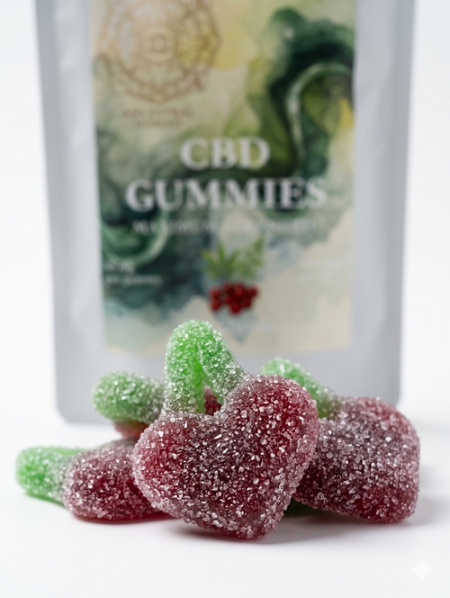 Ancestral Nomad CBD Gummies | Wild Cherry Flavour | 5000mg | Broad Spectrum | Natural Wellness Supplement UK