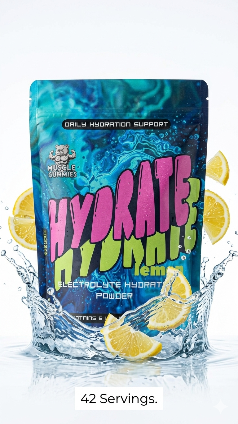 Muscle Gummies HYDRATE Electrolyte Powder – Lemon Flavor