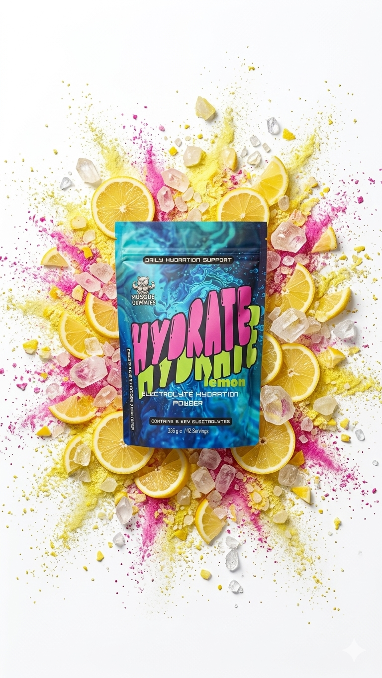 Muscle Gummies HYDRATE Electrolyte Powder – Lemon Flavor