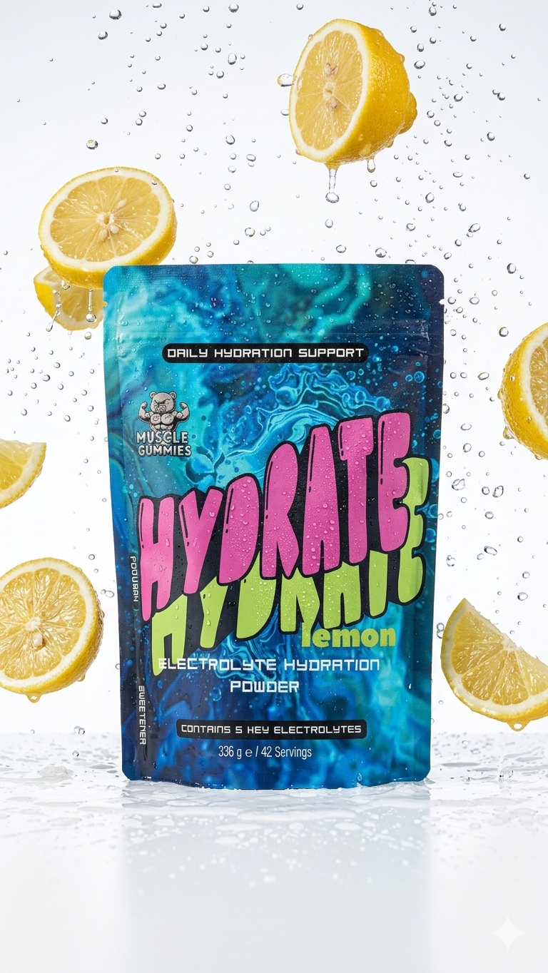 Muscle Gummies HYDRATE Electrolyte Powder – Lemon Flavor