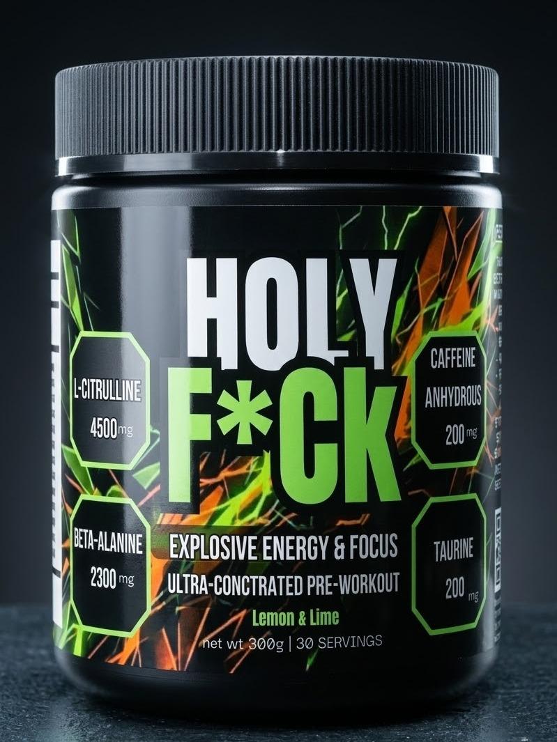Holy F*ck Explosive Pre-Workout Powder | High-Stim Energy, Insane Pumps & Focus | 30 Servings - LEMON & LIME